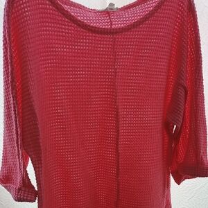 ANDREE BY UNIT Vibrant Rose Red Knit Top